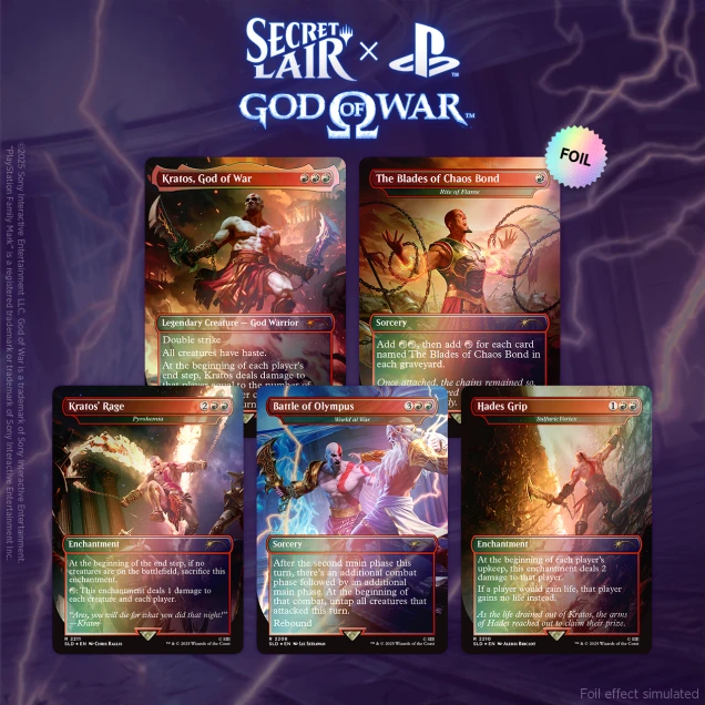 Bundle FOIL Secret Lair x Playstation - God of War: Greek + Norse- Magic EN — miniature 2