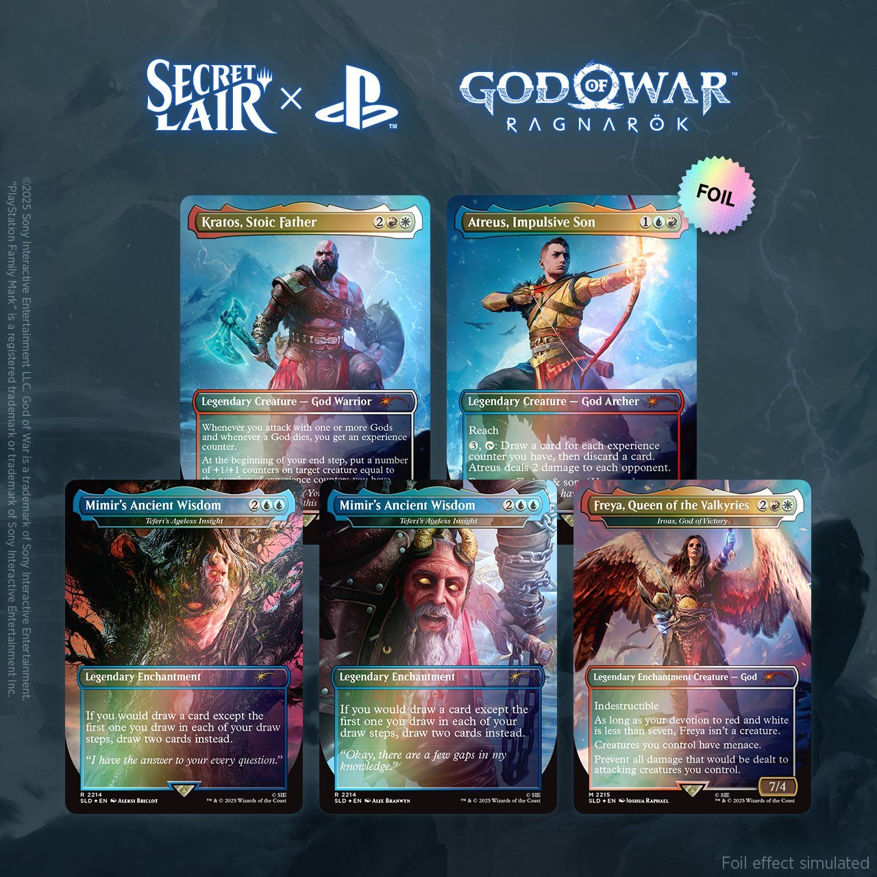 Bundle FOIL Secret Lair x Playstation - God of War: Greek + Norse- Magic EN — miniature 3